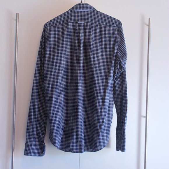 BOSS by Hugo Boss 100% cotton, tri-color blue checked shirt - Picture 2 of 13